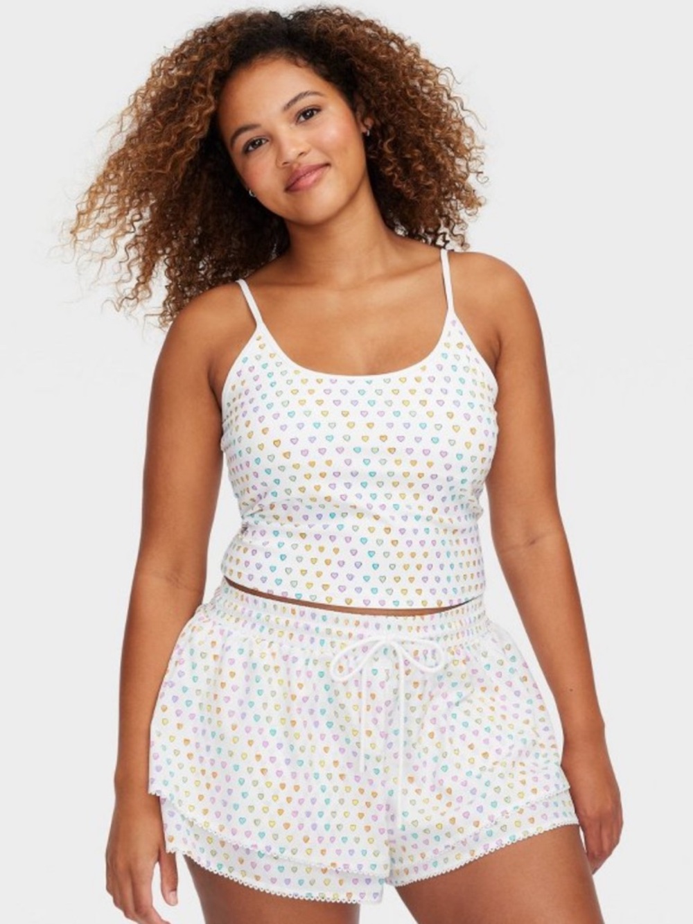 Roller Rabbit White Multicolor Heart Print Athletic Shorts